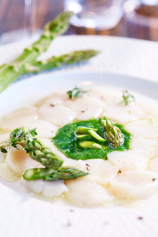 recette de Carpaccio de Saint-Jacques aux asperges