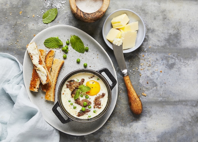 recette Oeufs cocotte à l’agneau