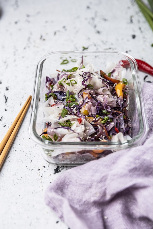recette de Nouilles de riz et légumes sautés