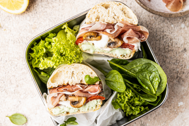 Ciabattas aux poivrons et jambon cru