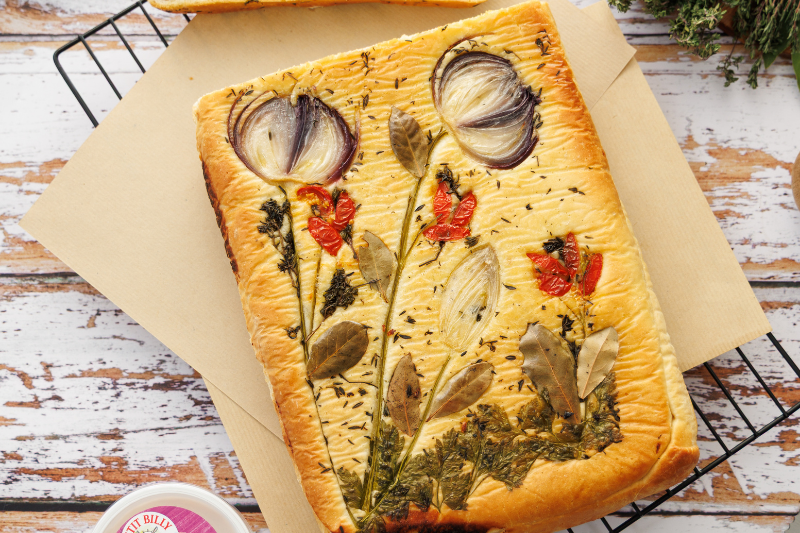 Focaccia fleurie au Petit Billy