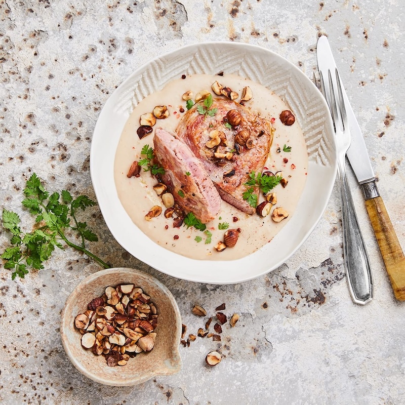 recette de Tranches de gigot d’agneau à la pancetta