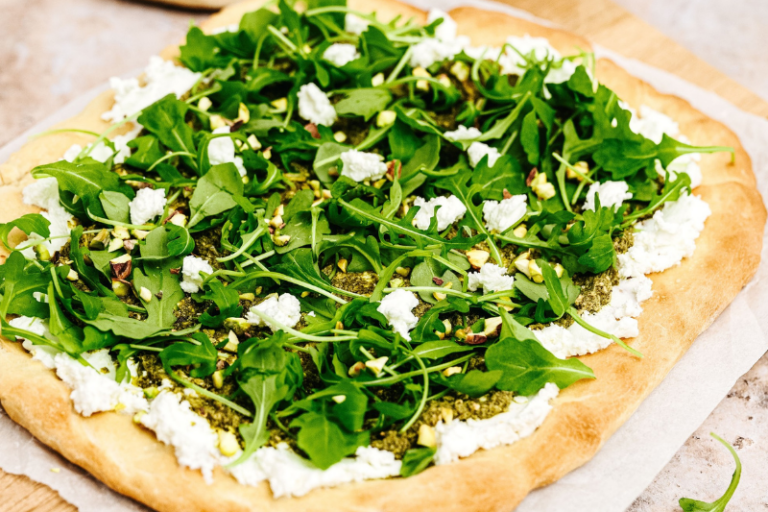 Pizza verte au pesto de roquette