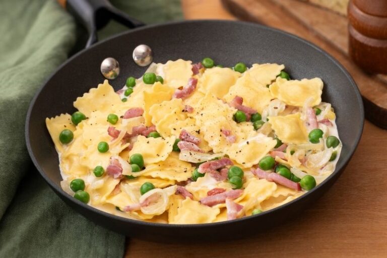 Raviolines chèvre affiné aux lardons