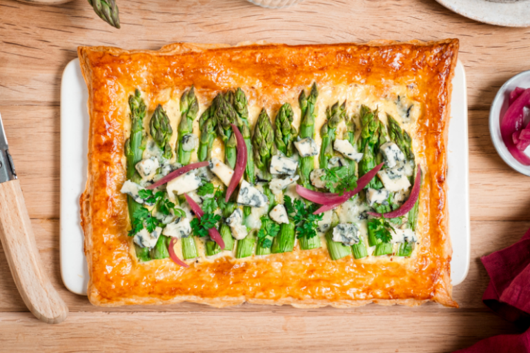 Tarte aux asperges et Fourme d’Ambert