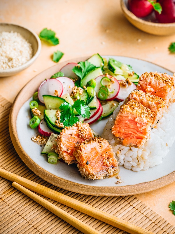 recette de Tataki de saumon et riz vinaigré