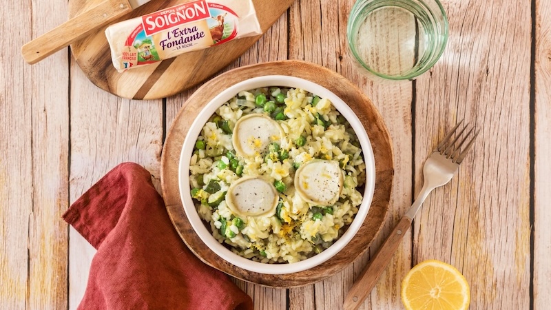 recette de Risotto aux petits pois et courgette