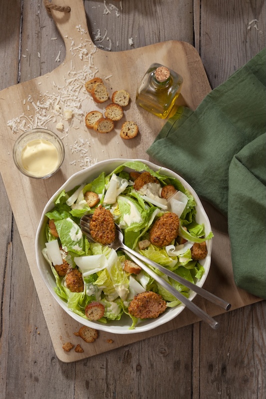 recette de Salade Caesar aux nuggets de quinoa