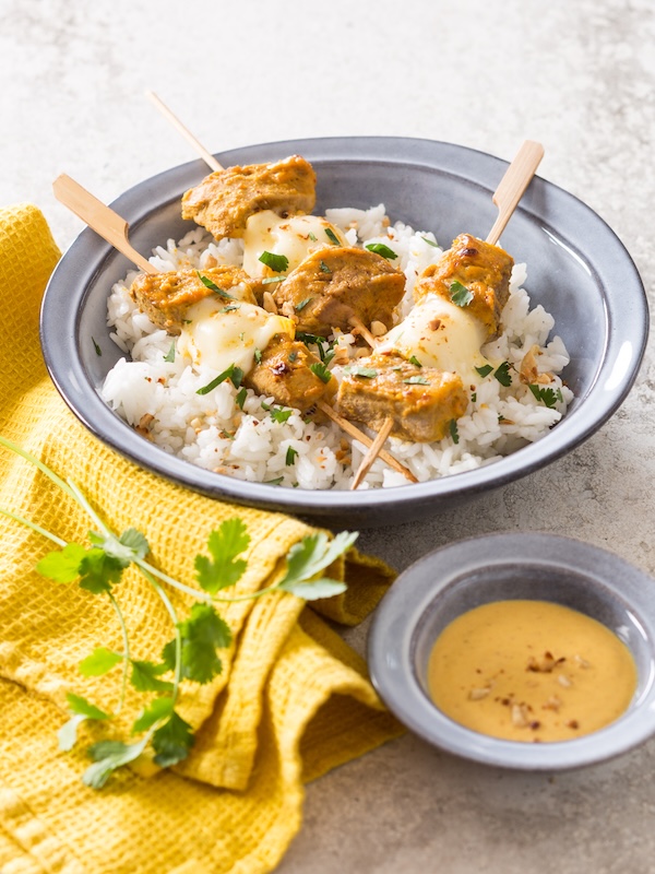 recette de Brochettes de porc et Reblochon