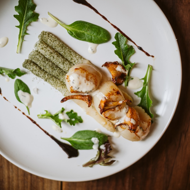recette Asperges panées et Saint-Jacques