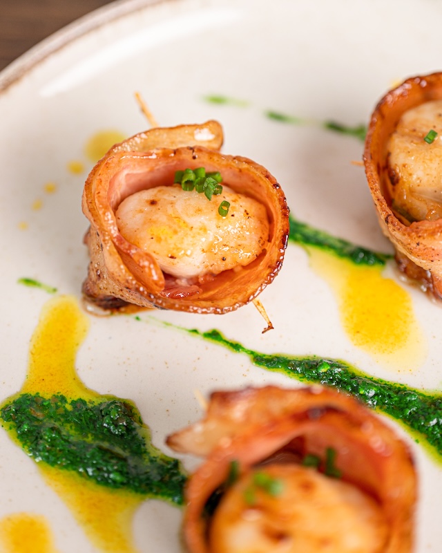recette de Roulés de de Saint-Jacques et bacon