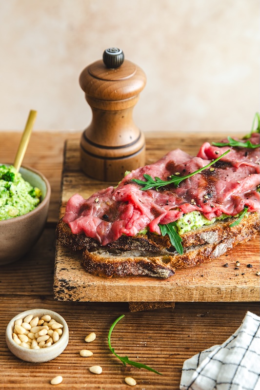 recette de Tartine de carpaccio de boeuf