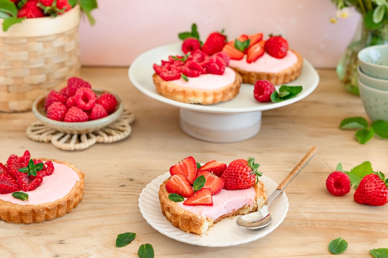 recette de Tartelettes au yaourt mixé à la fraise