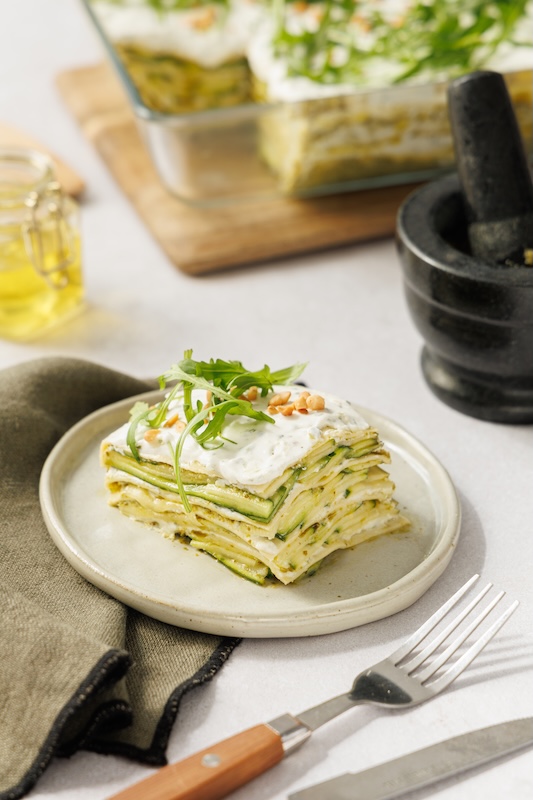 recette de Lasagnes de courgettes au pesto