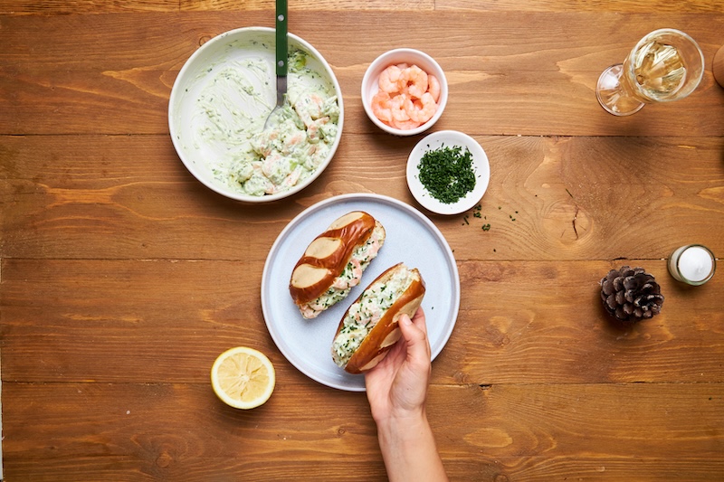 recette de Sandwich crevettes et avocat