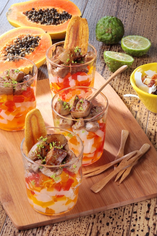 recette de Verrines exotiques au foie gras