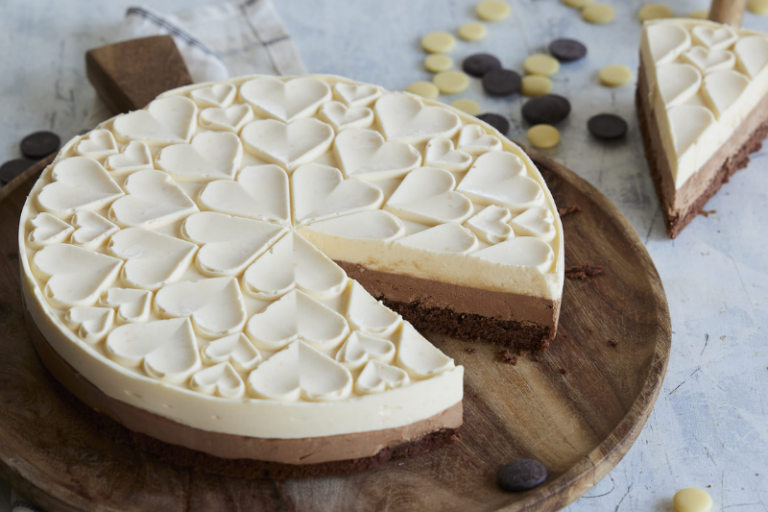 Entremets coeur aux deux chocolats