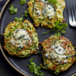 Galettes de courgettes avoine et bleu