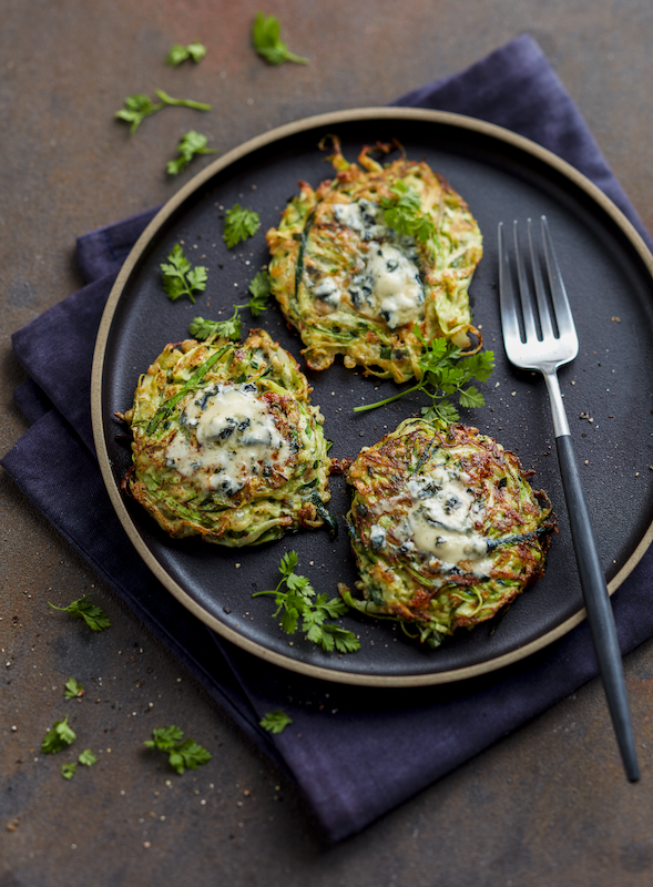 recette de Galettes de courgettes avoine et bleu