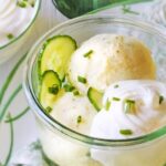 Glace au concombre et sa chantilly à la menthe