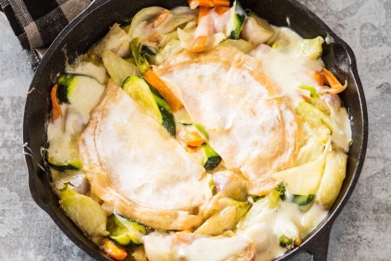 Péla au Reblochon et petits légumes