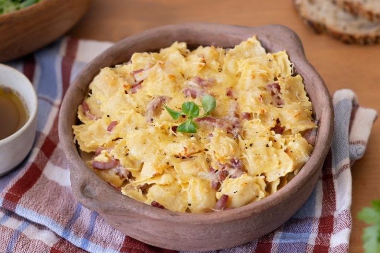 Raviolines Emmental et oignons rissolés