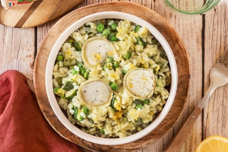 Risotto aux petits pois et courgette