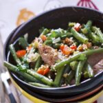 Wok de haricots verts et agneau