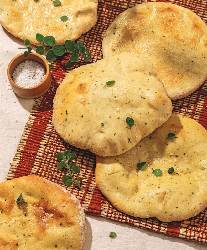 la recette du pain pita de Santorin
