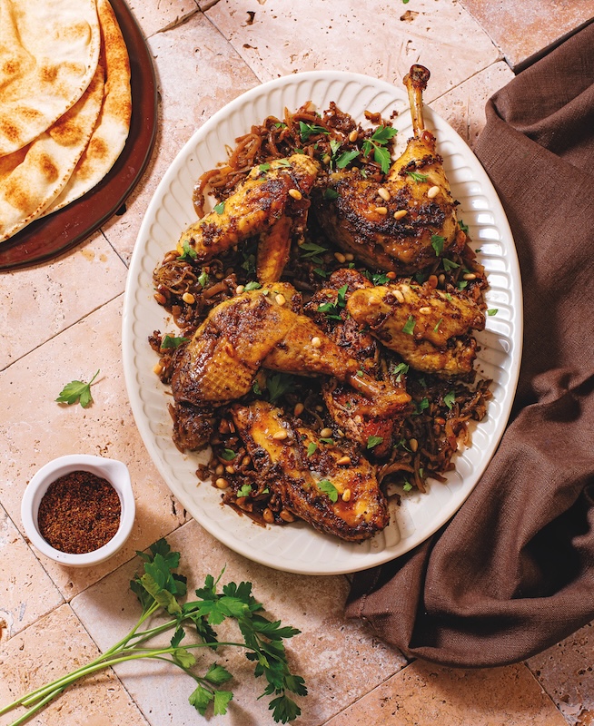 recette de Poulet au sumac et oignons caramélisés