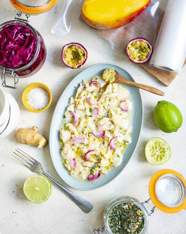 recette de Ceviche de poisson au fruit de la passion