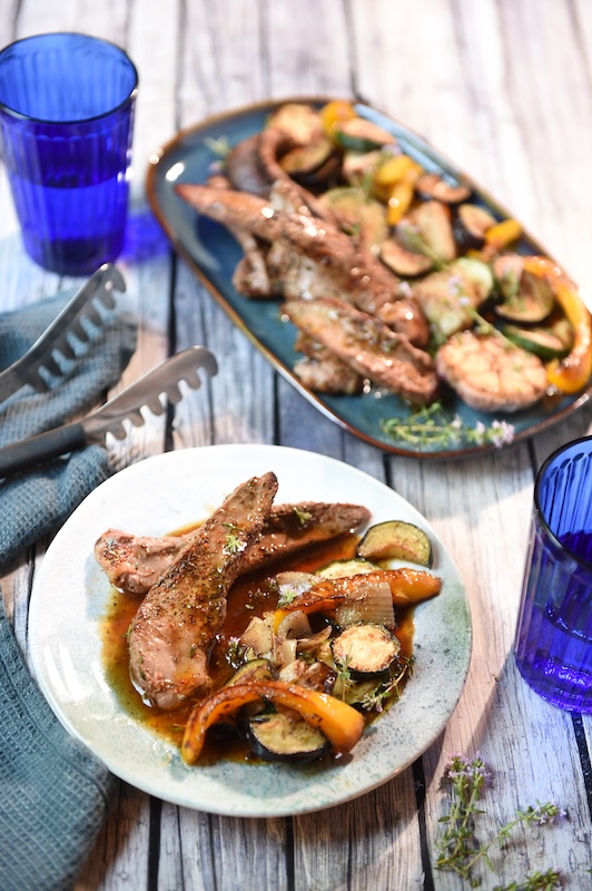 recette de Canard à la plancha et aux légumes d’été