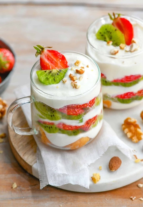 recette de Charlotte tricolore kiwi-fraise
