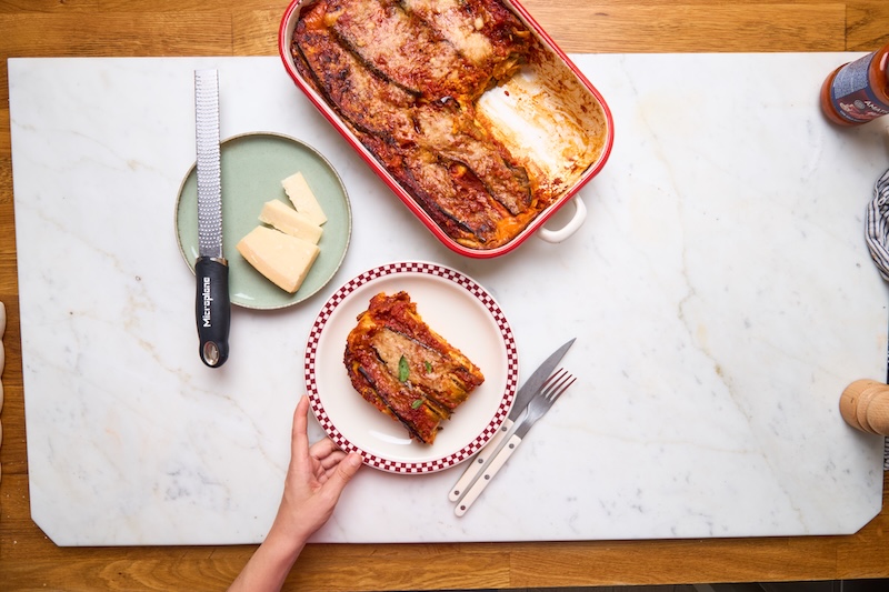 recette de Lasagnes aux aubergines sauce amatriciana