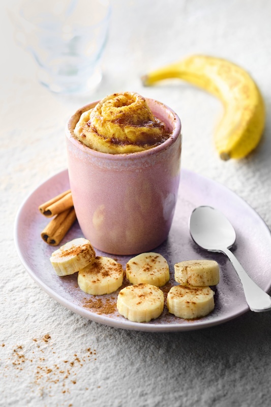 recette de Banana cinnamon rolls mugcake