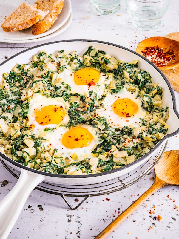 recette Oeufs façon chakchouka verte
