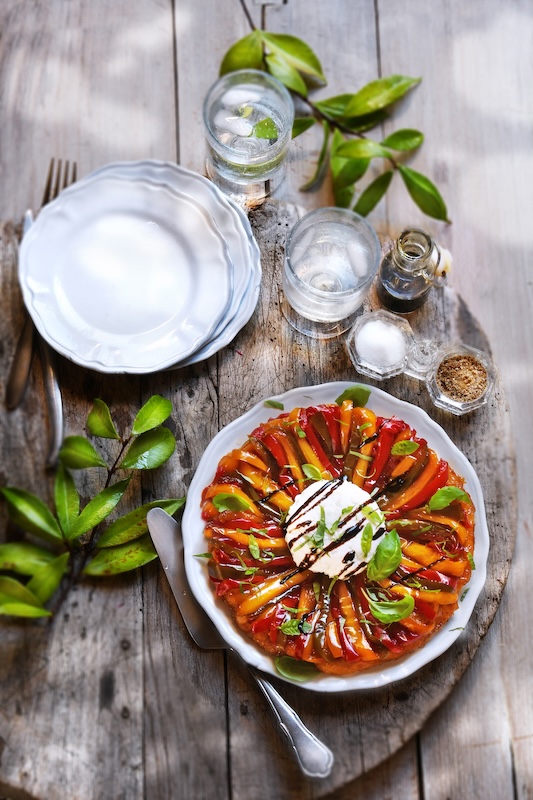 recette de Tarte tatin aux poivrons et à la brousse