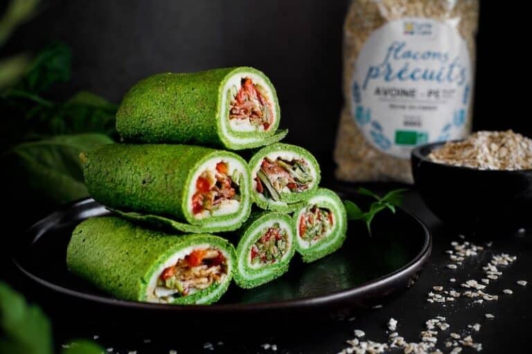 Wraps aux épinards et aux flocons d’avoine