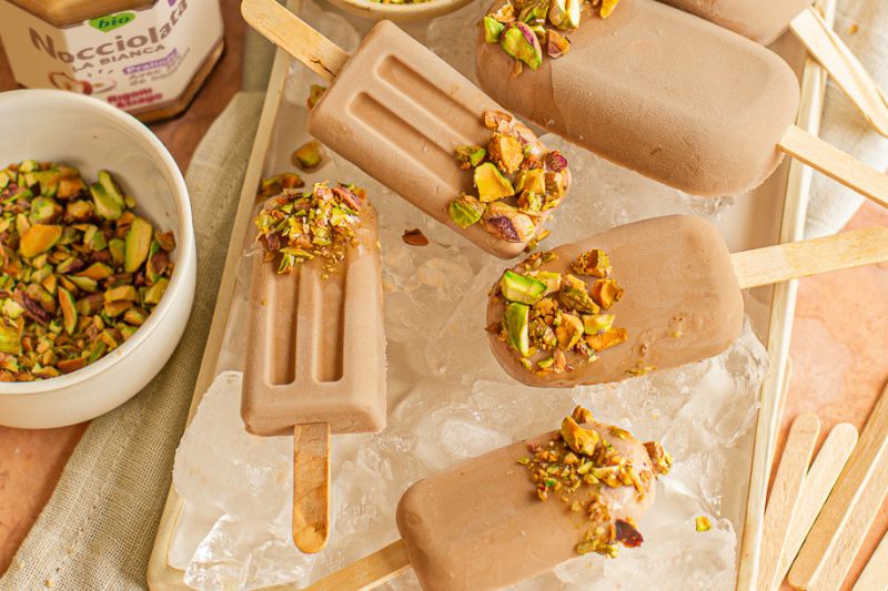 Bâtonnets glacés à la Nocciolata et pistaches