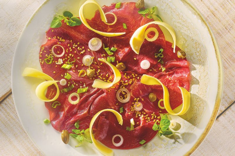 Carpaccio de boeuf et Beaufort à la japonaise