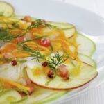 Carpaccio de pommes et haddock aux agrumes