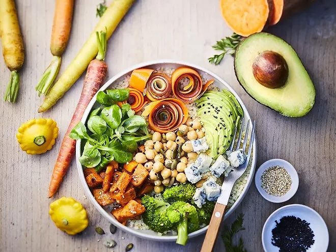 recette de Buddha bowl au fromage bleu