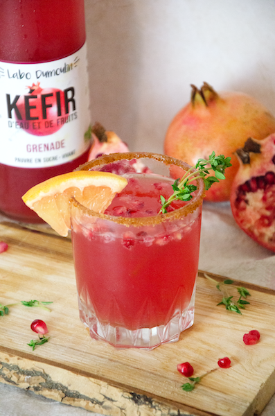 Mocktail Kéfir Grenade et thym