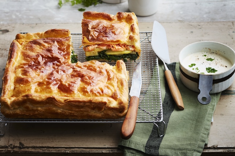 recette de Tourte au cresson et aux saumons