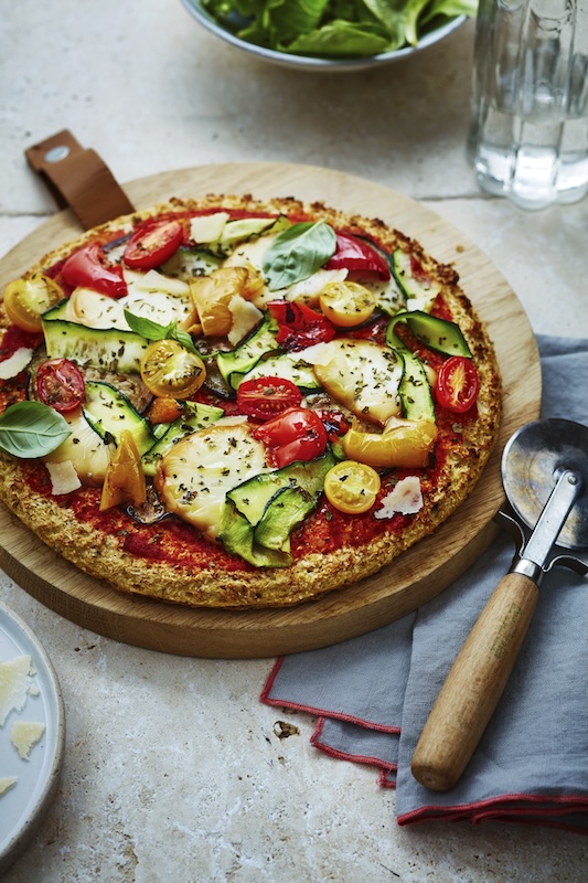 recette de Pizza aux légumes grillés et Scarmoza