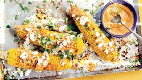 Maïs grillé sauce feta