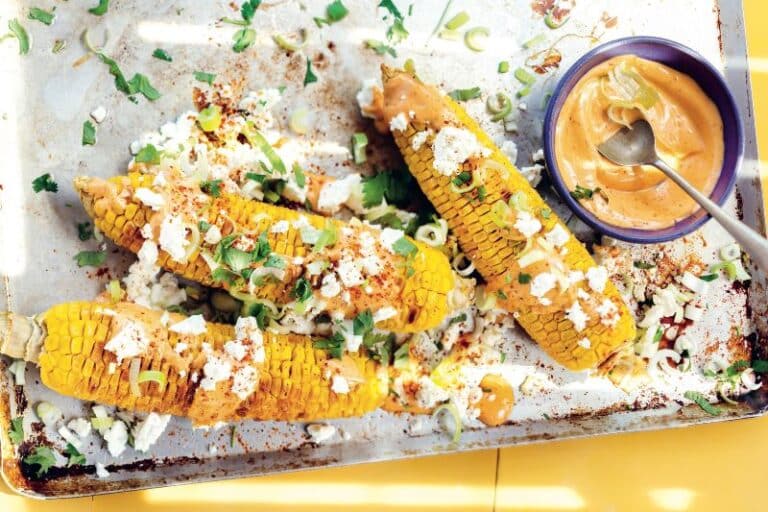 Maïs grillé sauce feta