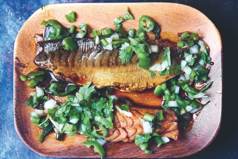 Maquereau laqué sauce chimichurri