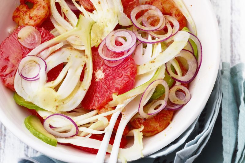 Salade de pomelo aux crevettes
