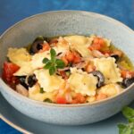 Raviolines au chèvre et sauce vierge